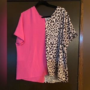 Cute hot pink and leopard top